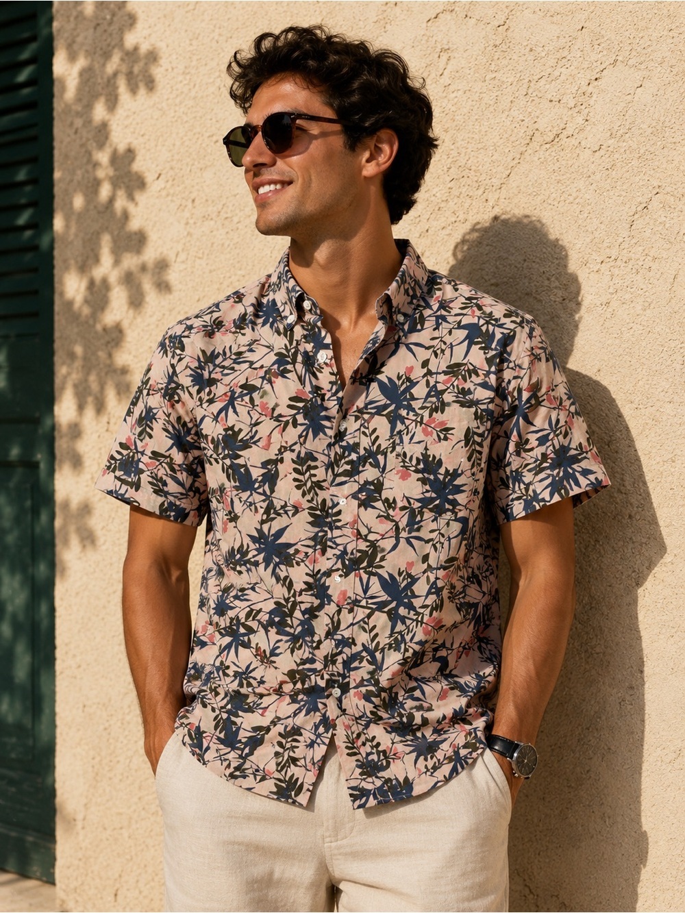 J.Crew Flex Floral Button Up Shirt Size L | Tropical Short Sleeve - Picture 1 of 5